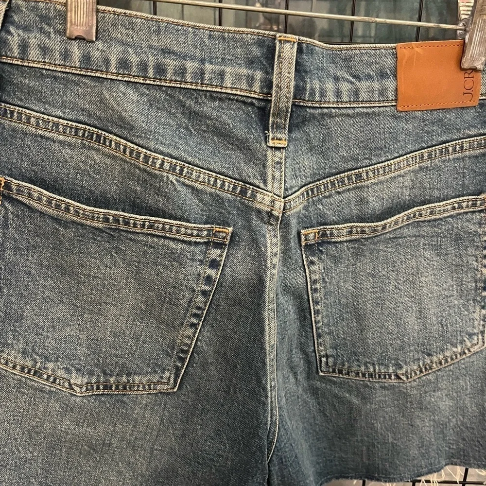 J. Crew Blue Jean Shorts High-Waisted Frayed Hem